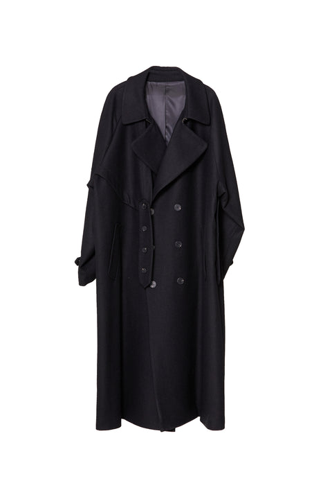 VAPOURBLUE WOOL DECONSTRUCTED COAT