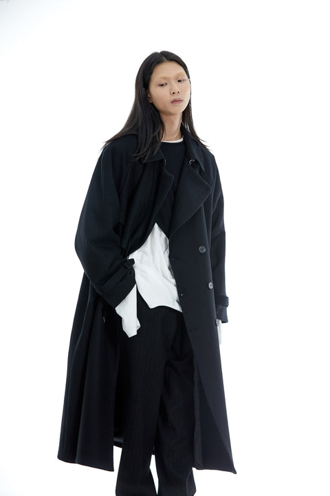 VAPOURBLUE WOOL DECONSTRUCTED COAT