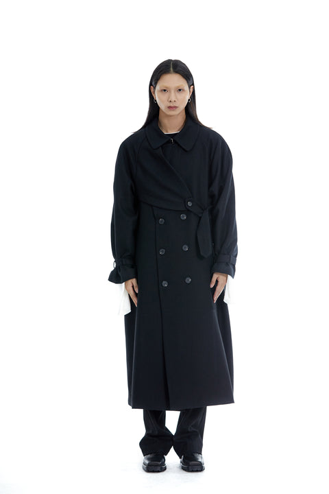 VAPOURBLUE WOOL DECONSTRUCTED COAT