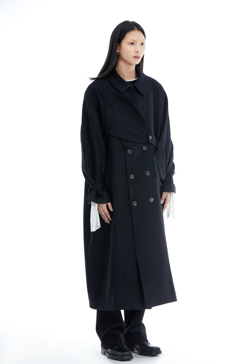 VAPOURBLUE WOOL DECONSTRUCTED COAT