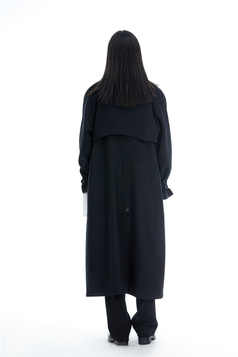 VAPOURBLUE WOOL DECONSTRUCTED COAT