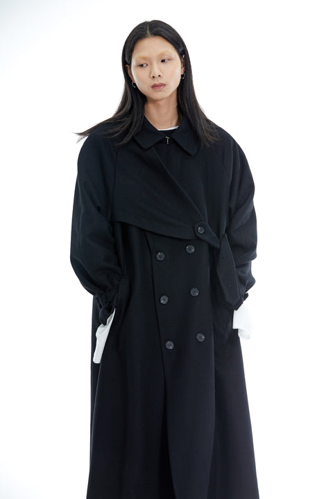 VAPOURBLUE WOOL DECONSTRUCTED COAT